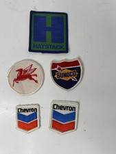 Vintage Gas & Oil Patch Lot Chevron Sunoco Mobil Pegasus Haystack 5 Embroidered