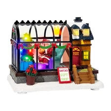 LED Lighted Christmas Village Greenhouse - 6.1" Christmas Village House Decor...
