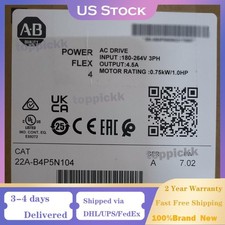 Allen-Bradley 22A-B4P5N104 Sealed PowerFlex 4 240V 3P 1HP AC Drive US Free Tax