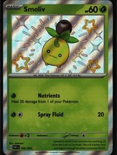 Smoliv Shiny Rare SV Paldean Fates 102/091 Grass Holo Pokemon Card
