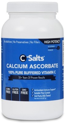 C-Salts Pure Calcium Ascorbate Vitamin C Powder - 8 Ounce (Pack of 1)