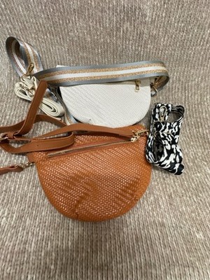 Bundle of 2 woven bum bags with straps NWOT