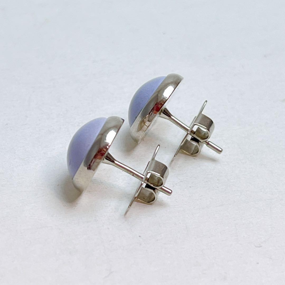 Hermes Eclipse Blue Stone Earrings Silver Base Au… - image 3