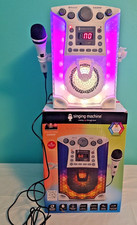 The Singing Machine Bluetooth CD G Karaoke System, LED Lights Microphone white