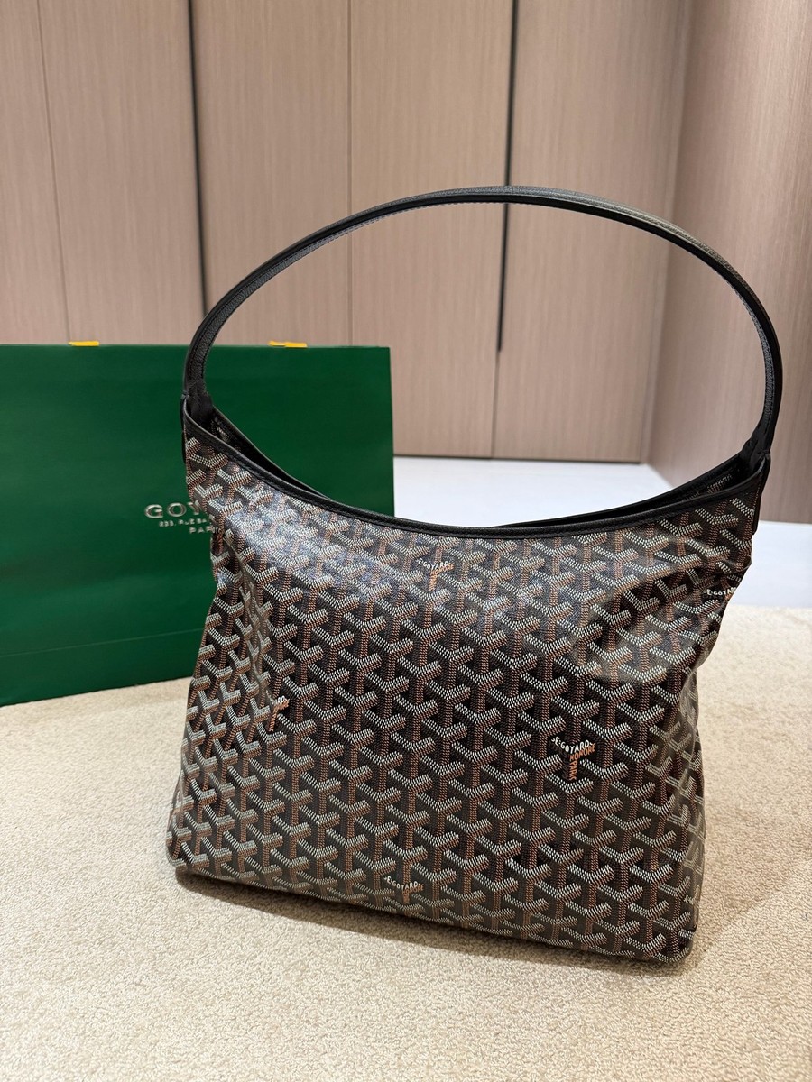 Goyard Boheme Hobo Shoulder Bag Black Silver Women Classic with