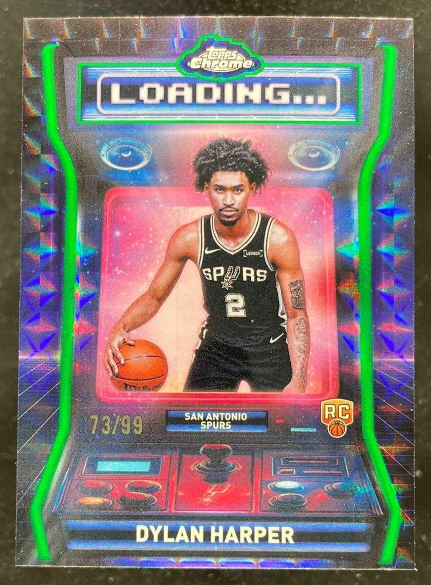 2025 Topps Chrome Loading Geometric Green Refractor #LD-12 Dylan Harper RC /99