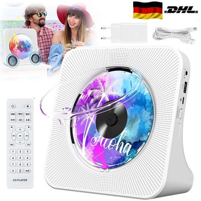 Mini CD Player Bluetooth 5.0 Eingebauten HiFi Lautsprechern Desktop-CD-Player DE