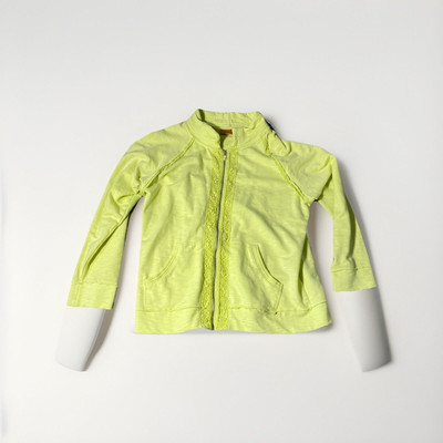 North Crest Spring Jacket Womens Large Lime Green Crochet Strip
