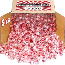 Individually Wrapped Jumbo Peppermint Balls 5 lb Bulk Perfect for Holidays