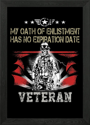 Proud To Be A Veteran Framed Wall Art Poster Canvas Print Picture