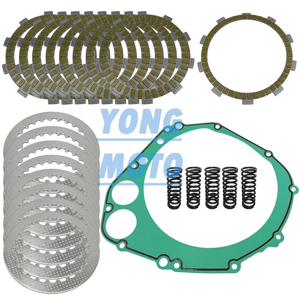 Clutch Friction Steel Plates Kit & Cover Gasket Set for Suzuki GSXR600 2001-2005 Foto 2 de 4