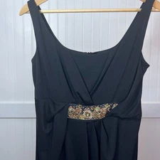 David Meister Black Whimsigoth Beaded Sleeveless Scoop Neck Cocktail Dress 12