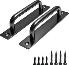 2PCS 5.8 Inch Barn Door Handle, Premium Aluminum Alloy Gate Handle  Sturdy Blac