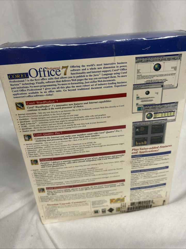 1996 VINTAGE Corel Office 7 Professional NEW IN BOX SEALED - Image 4 of 4