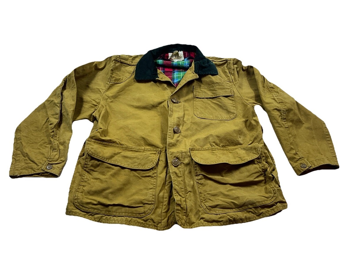 Vintage AMERICAN FIELD Hunting Jacket Mens Canvas Brown Chore mfg 