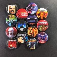 Stephen King Movies 1" Button Pin Set Horror Classic Shining Pet Sematary It