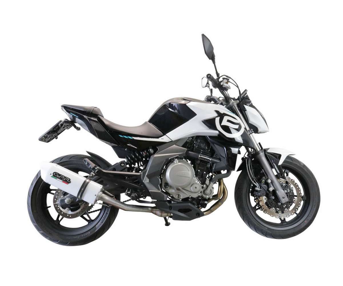 Exhaust Muffler GPR Albus Evo4 Approved Glossy white Cf Moto 400 NK 2021 2023