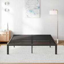 King Bed Frame Heavy Duty,14" High Black Metal Platform Bed Frame,Sturdy Steel F