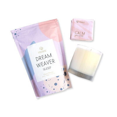 Bath Soak, Candle and Soap Calm and Sleep Gift Set by Musee NEW | Free Ship!