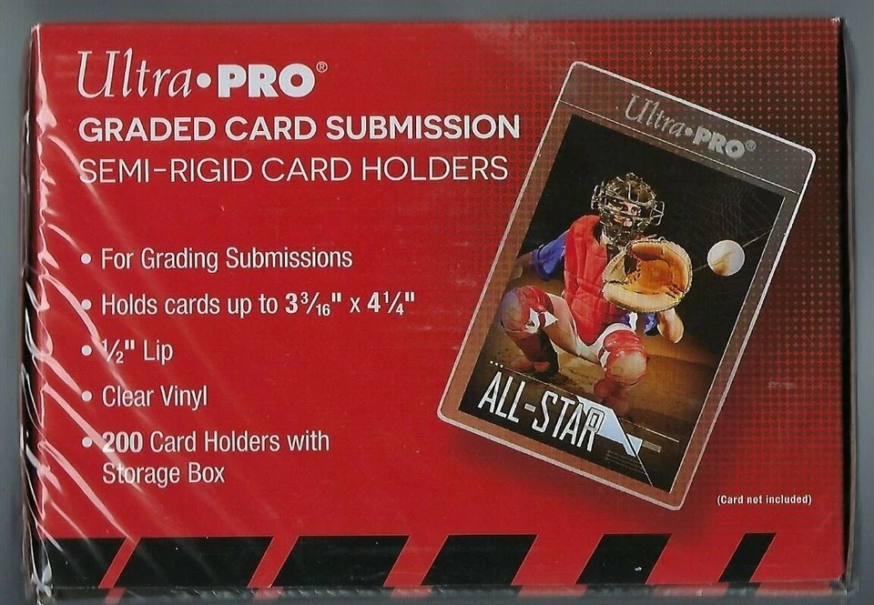 200 Ultra Pro Graded Card Submission Semi Rigid 1/2" Lip Tall Sleeves