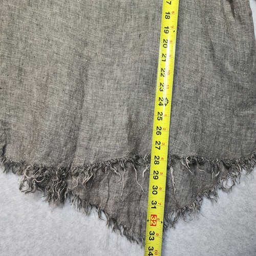 Match Point 100% Linen Blouse Top Size M Brown Exposed Seams Lagenlook Asym Hem - Picture 4 of 9
