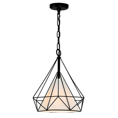 Black One Light Pendant from the Diamond Collection
