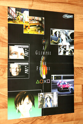 1999 PlayStation A Glimpse of the Future Final Fantasy / Driver Vintage Poster 