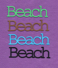 BEACH  4 word die cuts scrapbook cards