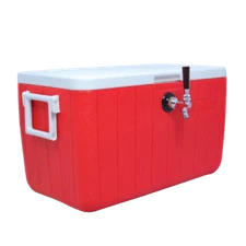 Jockey Box Cooler for Beer - 1 Faucet, 5/16'' x 120' Stainless Coils, 48qt