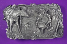Siskiyuu -Arroyo Grande Buckle Co. -Low Relief Gold Panning Belt Buckle B-10