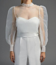 Wedding Bridal Jacket/Puffy sheer cover up/Bridal Wrap Blouse/Bridal Separates