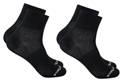 Wrightsock - Zwei Paar Sportsocken schwarz Doppelpack, knöchelhoch, doppellagig