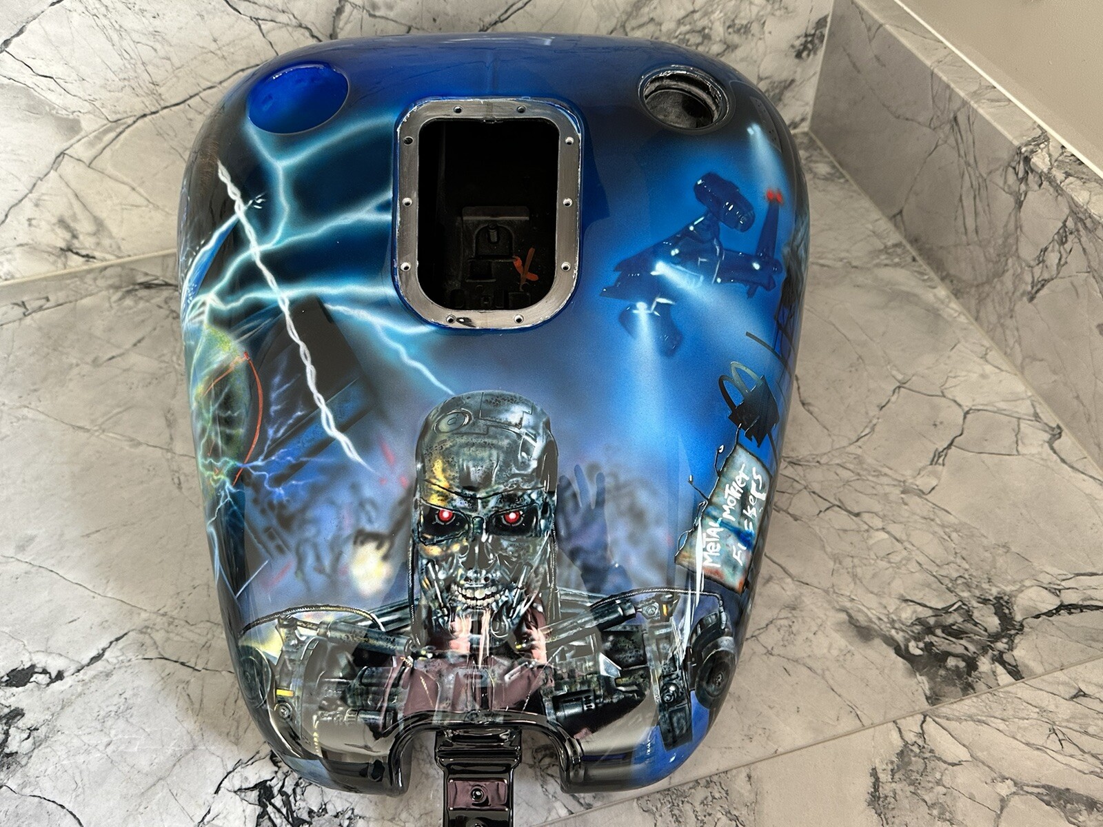 Harley Davidson Fat Boy Fuel Tank Petrol Tank Airbrushed, custom