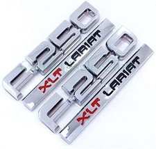 2pcs For 87 88 89 90 91 F-250 XLT LARIAT SIDE FENDER EMBLEMS LOGO BADGE SIGN