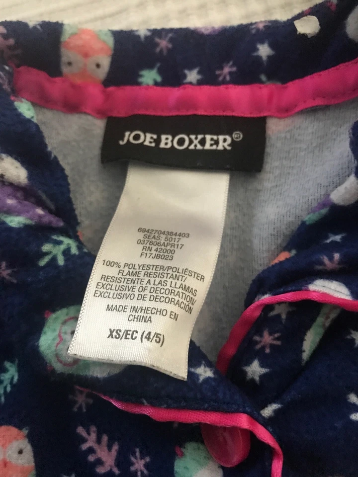 Juego de pijama Joe Boxer azul 2 piezas talla M niñas 4/5 búhos excelente Foto 4 de 4