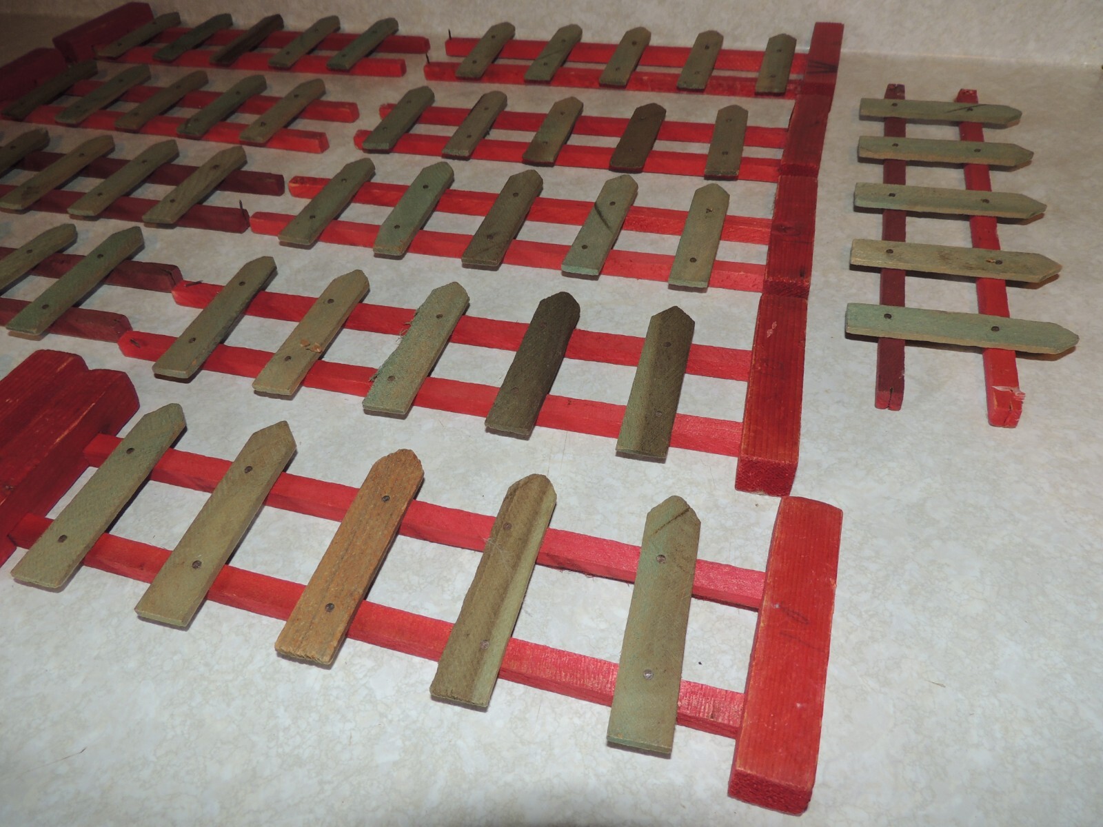 VINTAGE WOOD CHRISTMAS TREE FENCE LARGE eBay