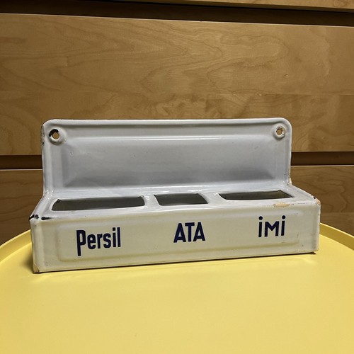 Altes Wandregal Persil ATA imi Regal Emaillie Reklame Werbung Vintage Email - Bild 1 von 6