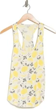 Women's PJ SALVAGE Pajama Tank Top Racer Back Ivory Tossed Lemons Size Medium