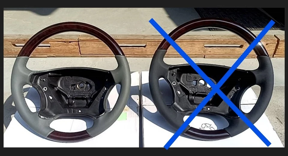 2001-07 for Mercedes C230 C240 C280 C350 W203 Steering Wheel Walnut Gray Leather - Image 2 of 4