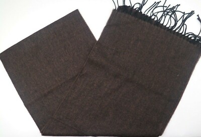 NWT Lanvin Paris Men's Virgin Wool Brown Scarf 11.5'' x 60''