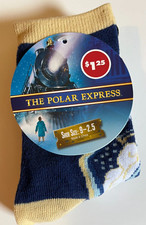 NEW ~ WARNER BROTHERS ~ THE POLAR EXPRESS CHRISTMAS SOCKS ~ SIZE 9-2.5 ~