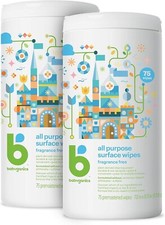     Babyganics All Purpose Surface Wipes FragranceFree 75 Count Plant Based 2PK