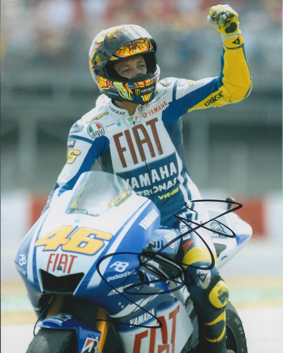 Valentino Rossi MotoGP World Champion Signed Yamaha 10x8 Photo +
