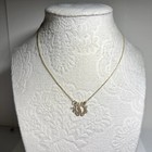 925 Vermiel Sterling Silver Initial “K” Pendant Choker Necklace 1.62g 14”