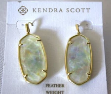 Kendra Scott Gold Frame Crystal Hook earrings NWT