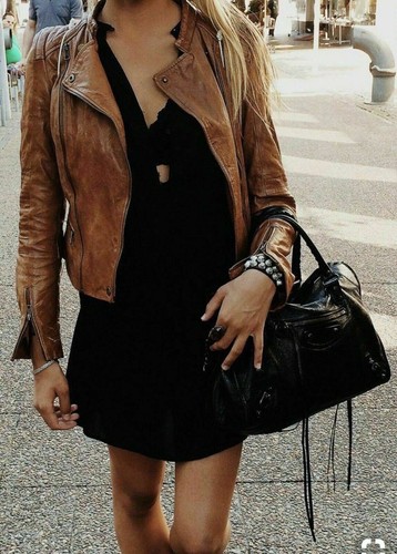 ZARA RARE AND SOLD OUT BROWN TAN COGNAC LEATHER BIKER JACKET SIZE S 3461/201 - Picture 2 of 20