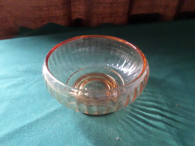 Vintage Depression Glass Small Ribbed Bowl Mixing Serving Fruit Footed 