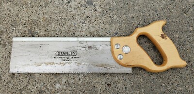 Vintage Stanley 12 Inch Miter Saw 11 Points PPI Back Saw Wood Handle Made in USA