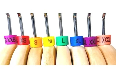DISCOUNT SIZING 100 PCS Colored Hanger Sizer Garment Markers XXS-XXXL Plastic Size Marker Tags