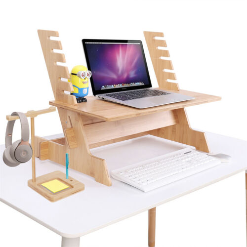 Verstellbarer Stehtisch Arbeitsplatte Station Erhöhung für Tastatur Monitor Computer USA - Bild 7 von 12